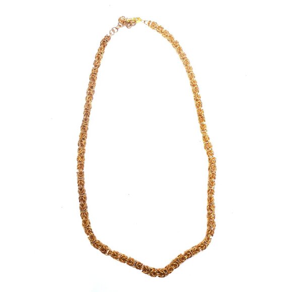 Goldtone Byzantine Necklace 4253 - Picture 1 of 7